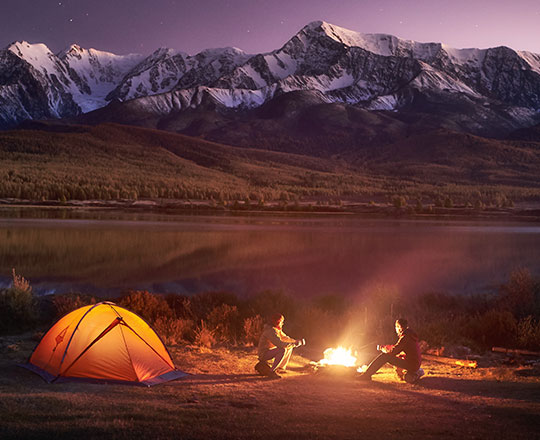 camping site in the mountains image