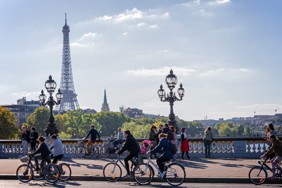 why ecotourism is important with cylists exploring paris 